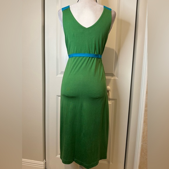 Boden  Green Sleeveless Silk Midi Dress - Picture 4 of 6